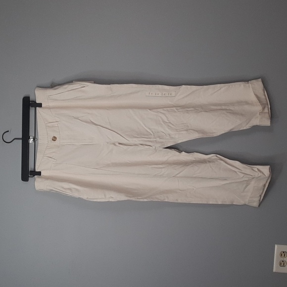 A New Day Cream Loose Fit High Waist Rolled Hem Pants - Picture 2 of 12